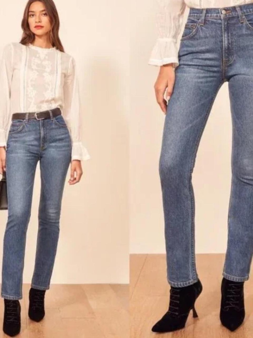 Reformation Liza High Rise Straight Jeans in Laguna size 26